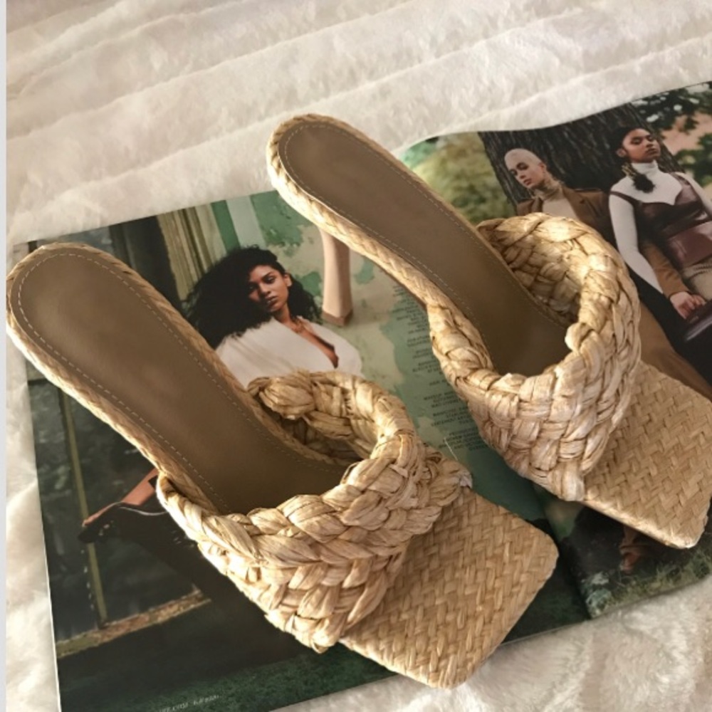 New woven square natural mule - Picture 13 of 16